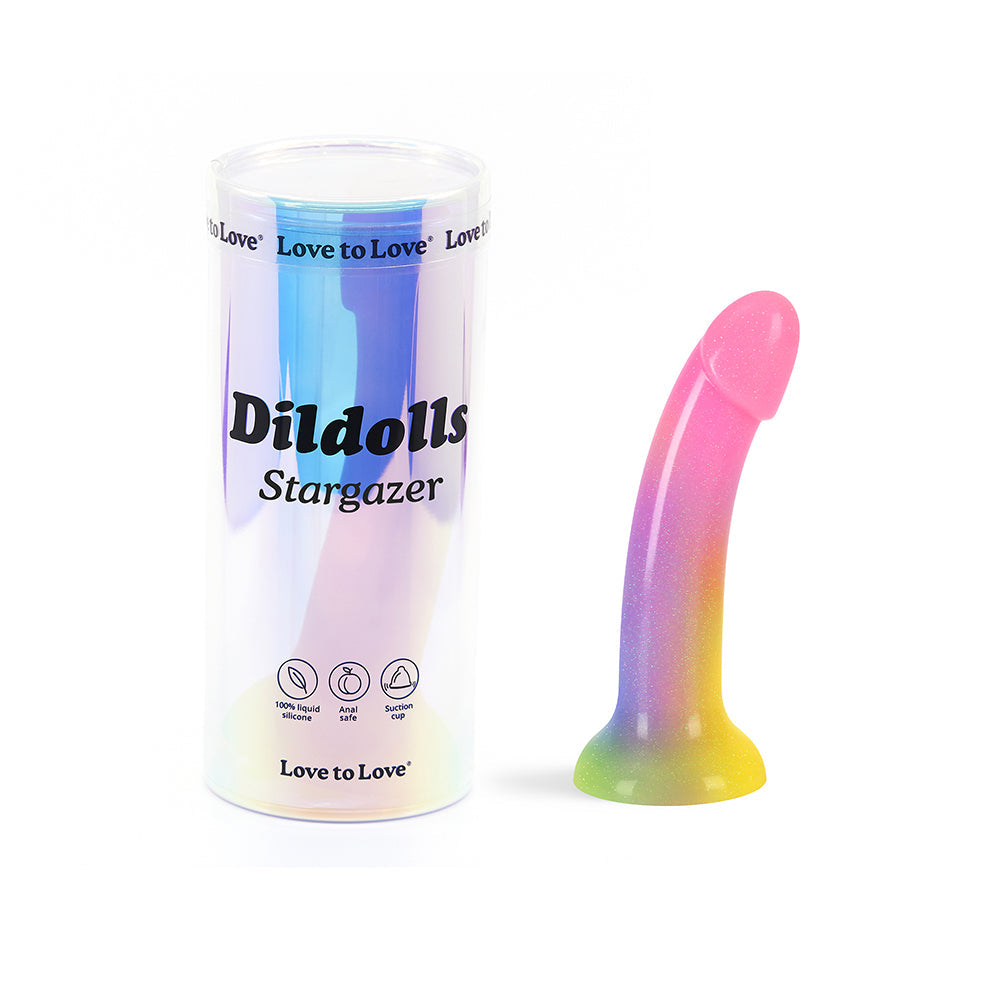 Love to Love Dildolls Stargazer Rainbow and Glitter - Red Garter