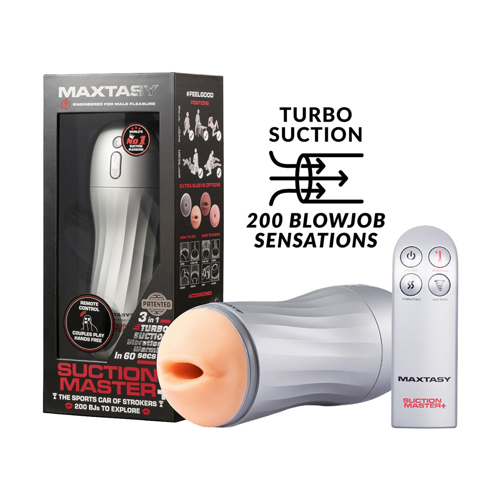 Maxtasy Suction Master Realistic With Remote Nude Plus - Red Garter