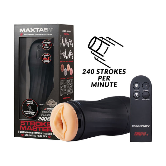 Maxtasy Stroke Master Realistic With Remote Nude Plus - Red Garter