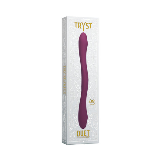 Tryst Duet Double Ended Vibrator with Wireless Remote Berry - Red Garter