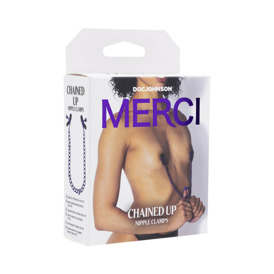 Merci Chained Up Nipple Clamps - Red Garter