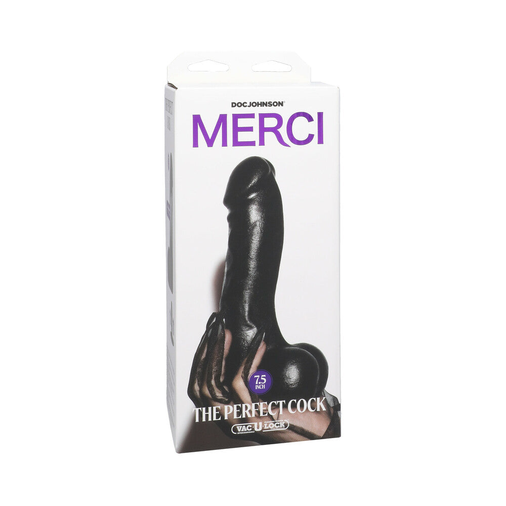 Merci The Perfect Cock 7.5 in. Dildo with Removable Vac-U-Lock Suction Cup - Red Garter