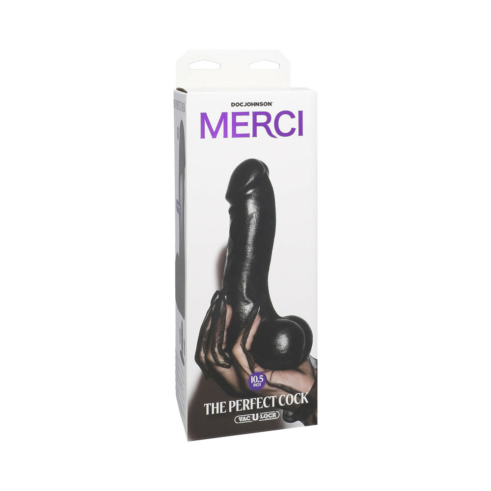 Merci The Perfect Cock 10.5 in. Dildo with Removable Vac-U-Lock Suction Cup - Red Garter