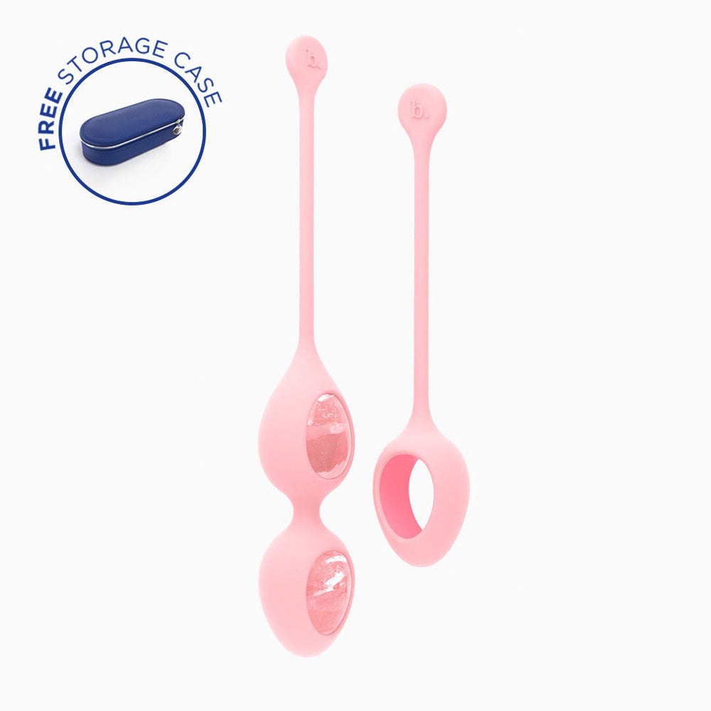 Biird Yonii 2-Piece Rose Quartz Eggs Set - Red Garter