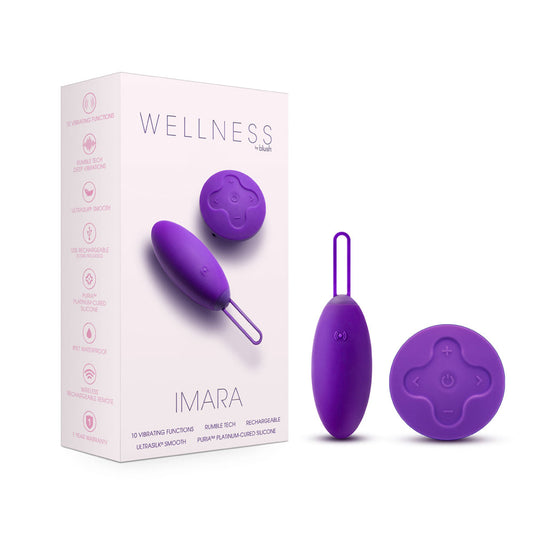 Wellness Imara Vibrating Egg with Remote Purple - Red Garter
