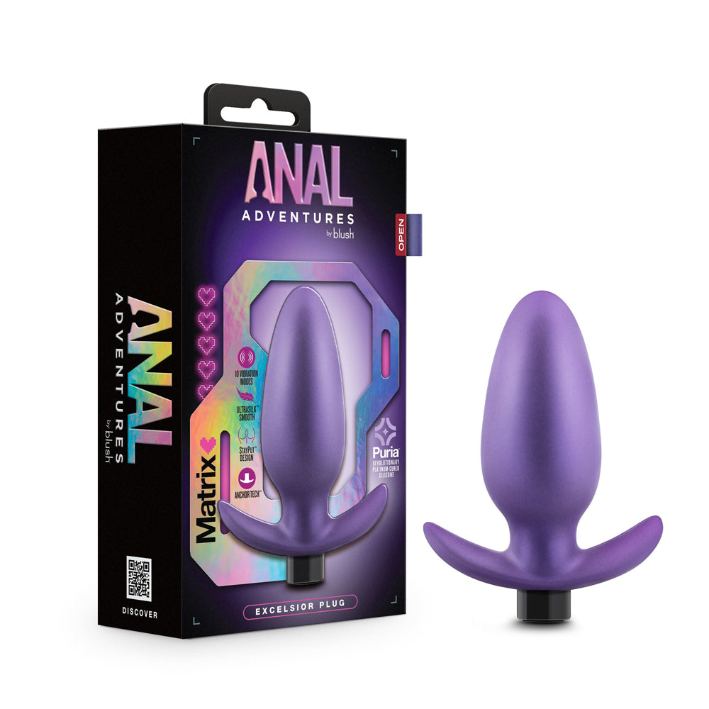 Anal Adventures Matrix Excelsior Plug Astro Violet - Red Garter