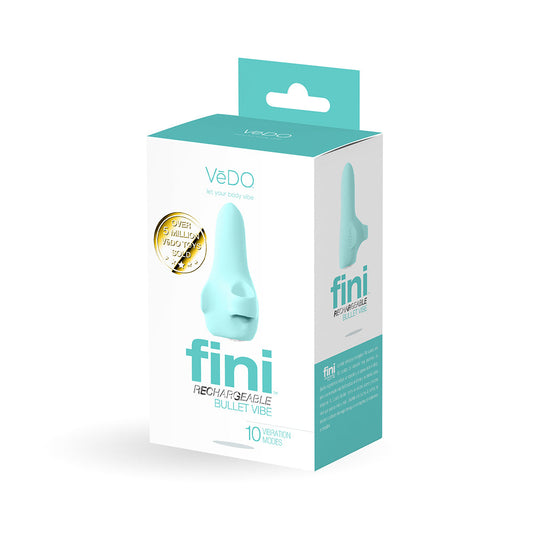 VeDO Fini Rechargeable Bullet Vibe Turquoise - Red Garter