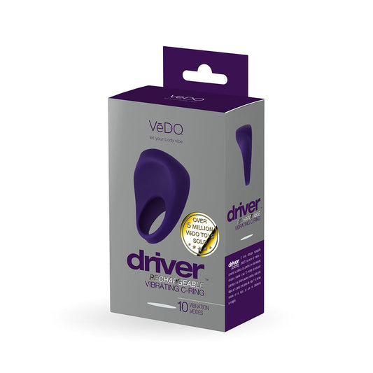 VeDO Driver Rechargeable Vibrating C-Ring Purple - Red Garter