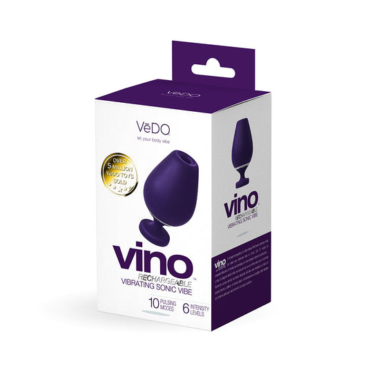 VeDO Vino Rechargeable Vibrating Sonic Vibe Purple - Red Garter