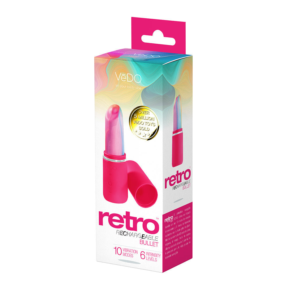 VeDO Retro Rechargeable Bullet Pink - Red Garter