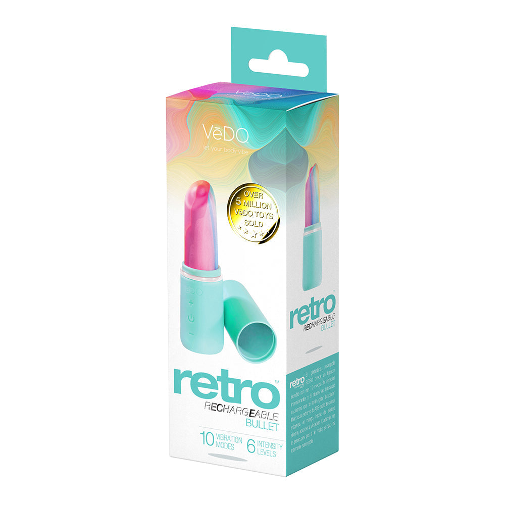VeDO Retro Rechargeable Bullet Turquoise - Red Garter