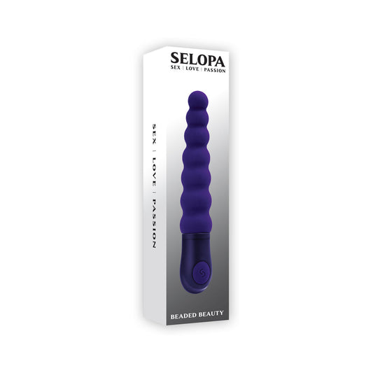 Selopa Beaded Beauty Silicone Vibrator Purple - Red Garter
