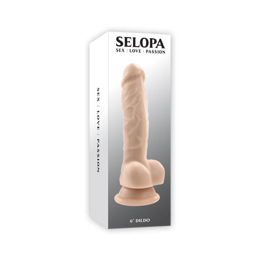 Selopa Non-Vibrating Dildo 6 in. Light - Red Garter