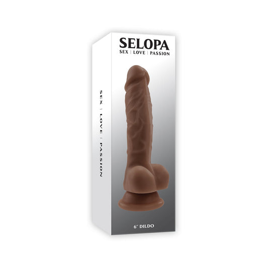 Selopa Non-Vibrating Dildo 6 in. Dark - Red Garter