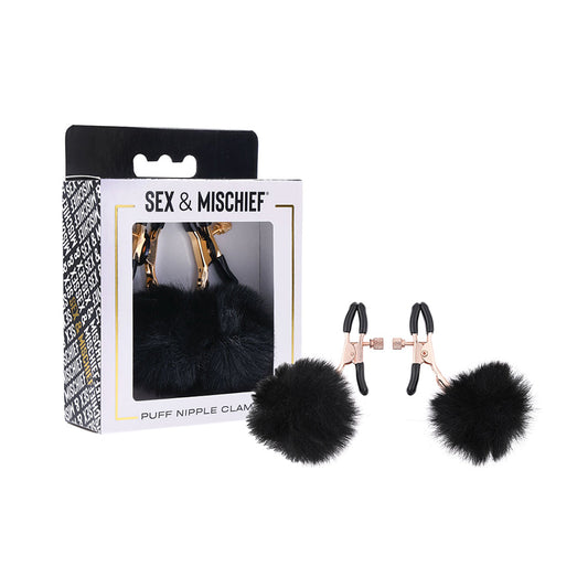 Sportsheets Sex & Mischief Puff Nipple Clamps - Red Garter