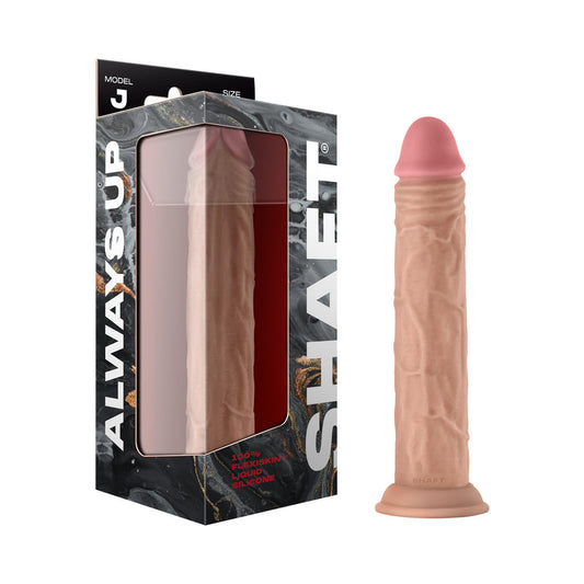 Shaft Model J: 9.5 in. Dual Density Silicone Dildo Pine - Red Garter