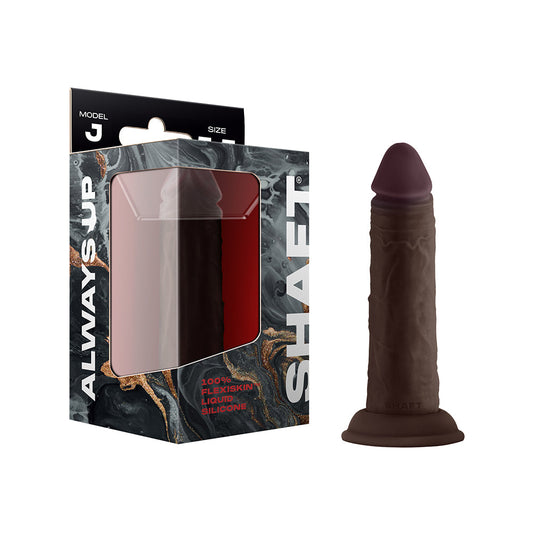 Shaft Model J: 5.5 in. Dual Density Silicone Dildo Mahogany - Red Garter