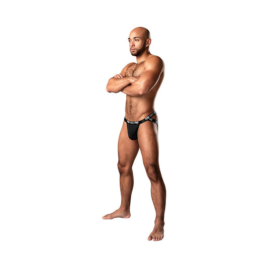 Male Power Infinite Comfort Amplifying Strappy Jock Black L/XL - Red Garter