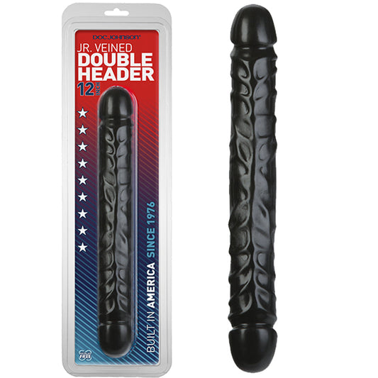 Jr. Double Header: 12in.x 1.5in. (Black) - Red Garter