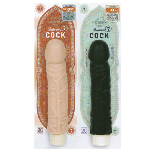 Quivering Cock: 7in.x 1.75in. (Black) - Red Garter