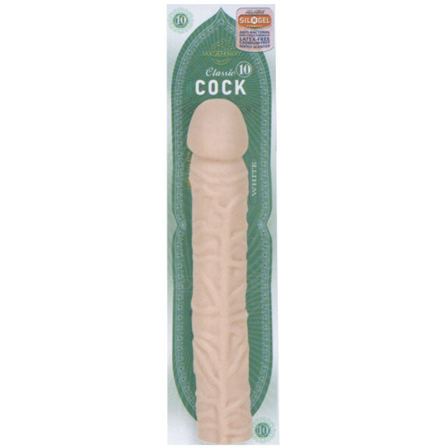 Classic Dong: 10in.x 1.75in. (Flesh) - Red Garter