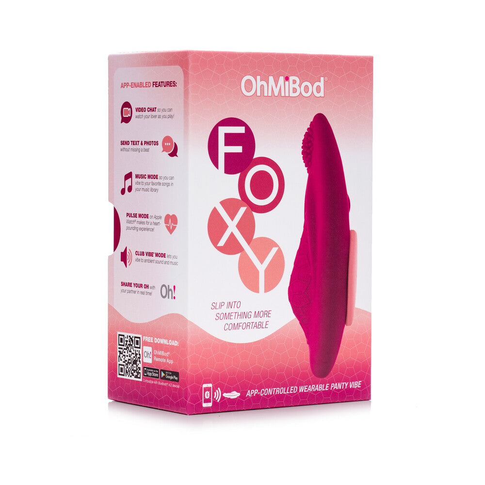 OhMiBod Foxy Bluetooth App-controlled Wearable Panty Vibrator - Red Garter