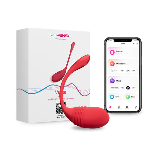 Lovense Vulse Thrusting and Vibrating Egg - Red Garter