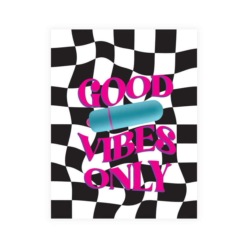 Naughty Vibes Good Vibes Only Greeting Card - Red Garter