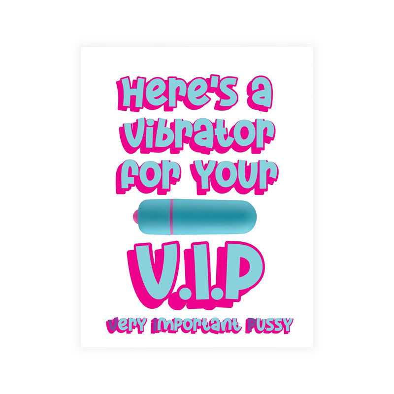 Naughty Vibes VIP Greeting Card - Red Garter