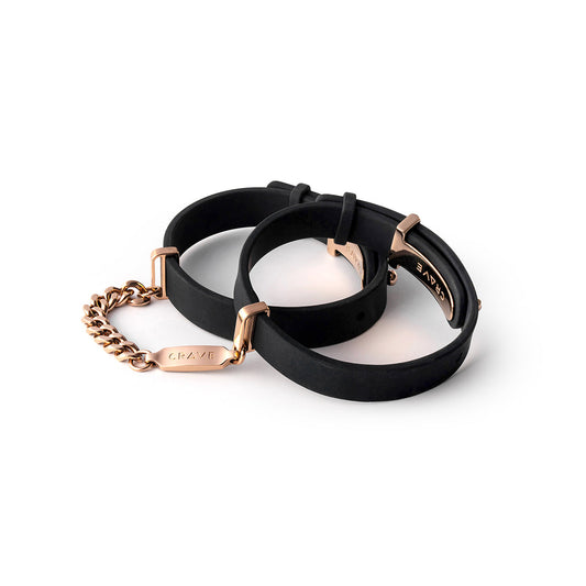 Crave ID Cuffs Black/Rose Gold - Red Garter