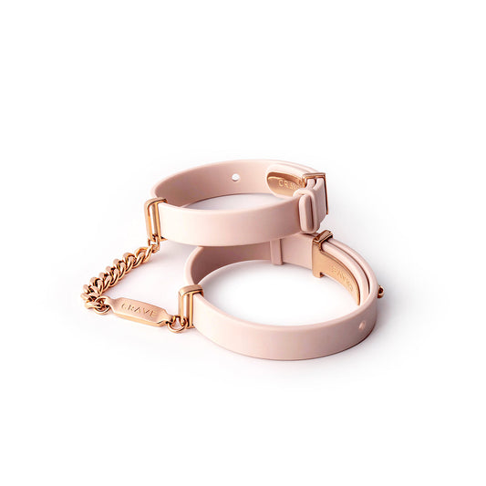 Crave ID Cuffs Pink/Rose Gold - Red Garter