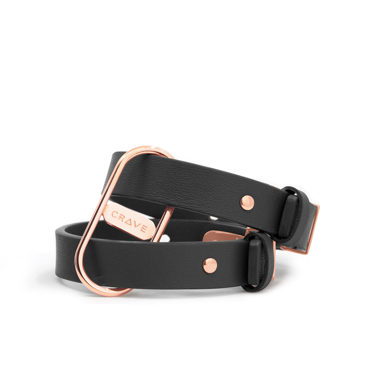 Crave ICON Cuffs Black/Rose Gold - Red Garter