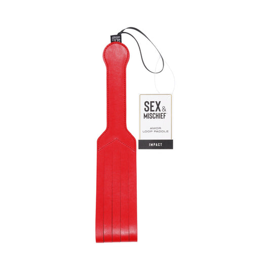 Sportsheets Sex & Mischief Amor Loop Paddle - Red Garter