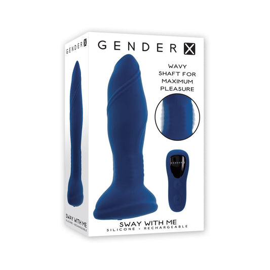 Gender X Sway With Me Rechargeable Plug With Remote Silicone Blue - Red Garter