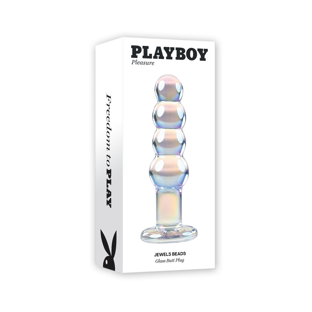 Playboy Jewels Beads Glass Dildo - Red Garter
