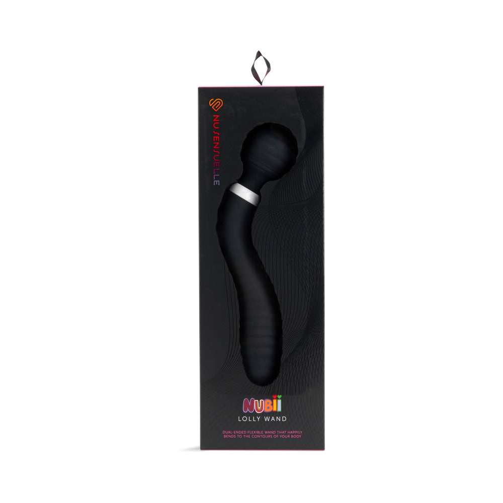 Nu Sensuelle Lolly Nubii Double-Ended Flexible Wand Black - Red Garter