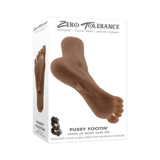 Zero Tolerance Pussy Footin Masturbator TPE Dark - Red Garter