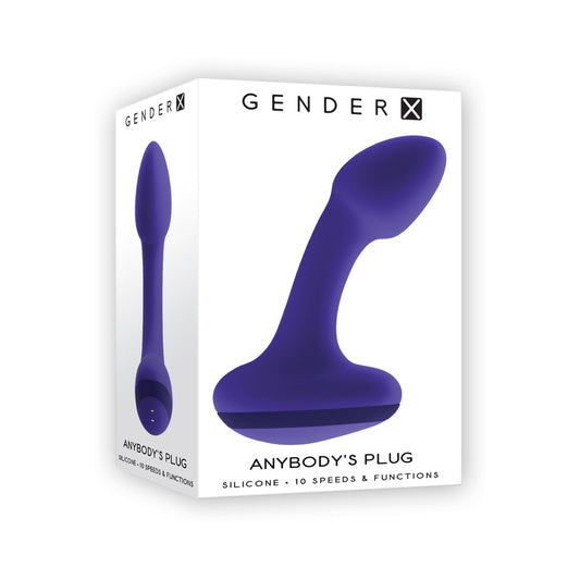 Gender X Anybody''s Plug Rechargeable Plug Silicone Purple - Red Garter