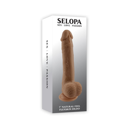 Selopa Natural Feel Flexskin Bendable Dildo with Moving Material 7 in. Dark - Red Garter