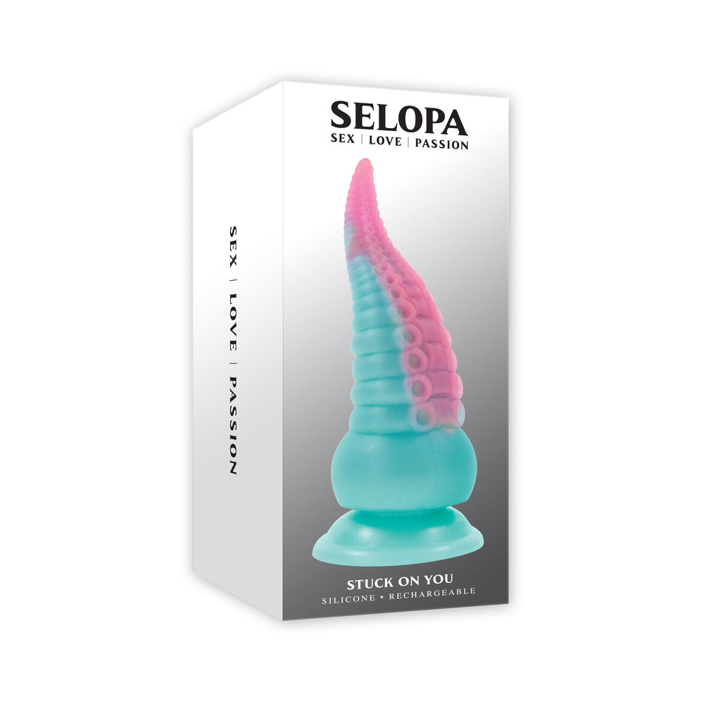 Selopa Stuck On You Rechargeable Vibrating Dildo Silicone Multicolor - Red Garter