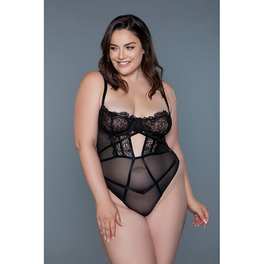 BeWicked Cameryn Bodysuit 1XL - Red Garter