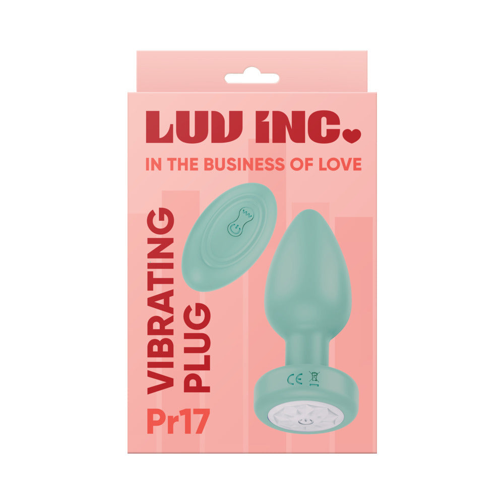 Luv Inc Pr17: Vibrating Plug with Remote Green - Red Garter