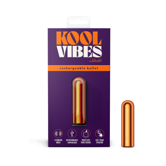 Kool Vibes Rechargeable Mini Bullet Tangerine - Red Garter