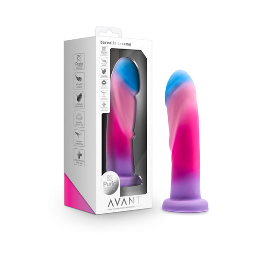 Avant Borealis Dreams 7.75 in. Dildo Cotton Candy - Red Garter
