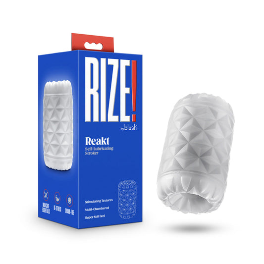 Rize Reakt Self-Lubricating Stroker White - Red Garter