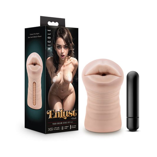 EnLust Nicole Vibrating Stroker Beige - Red Garter