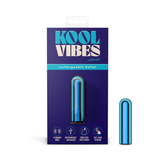 Kool Vibes Rechargeable Mini Bullet Blueberry - Red Garter
