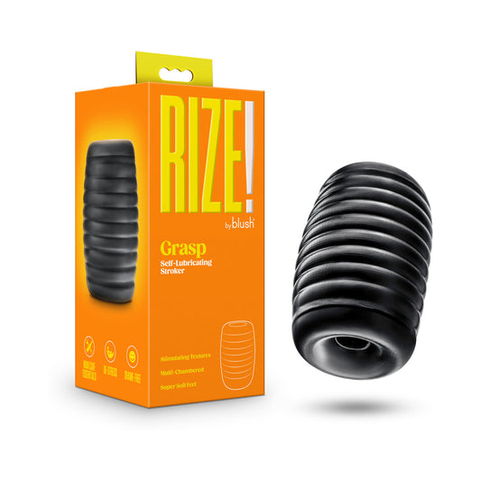 Rize Grasp Self-Lubricating Stroker Black - Red Garter