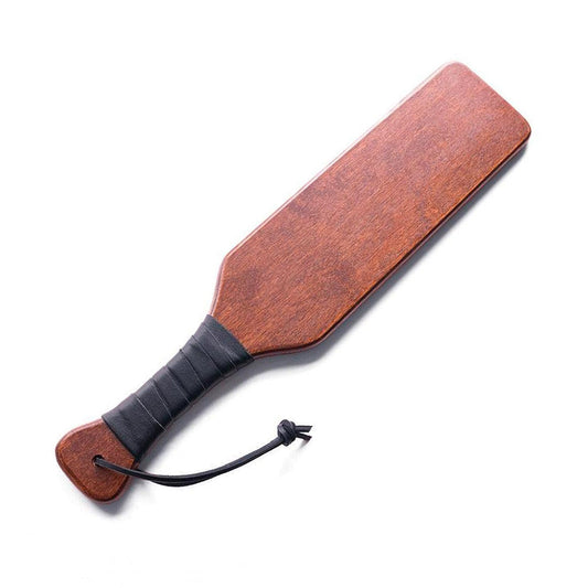 Stockroom Essentials Leather Wrapped Spanking Paddle - Red Garter