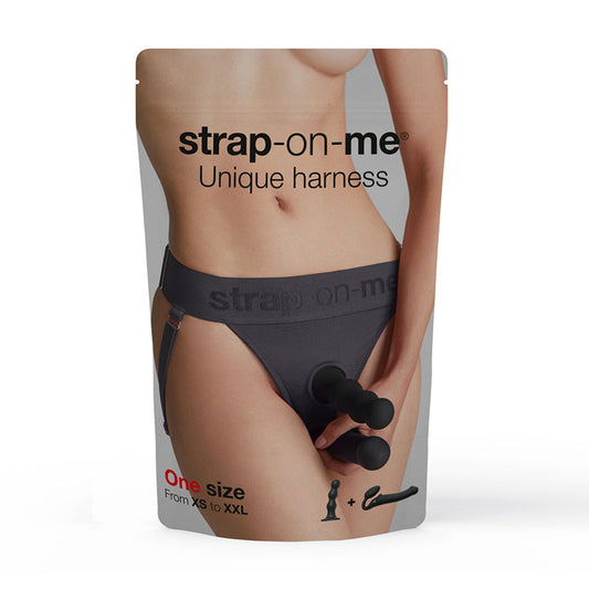 Strap-On-Me Harness Lingerie Unique One Size Grey - Red Garter